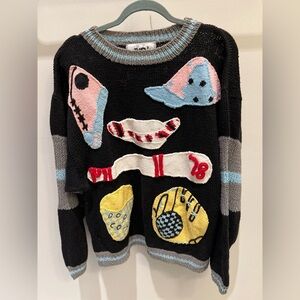 Vintage No! The Jeans Revolt by Claude Attius Baseball Theme Sweater Uni…